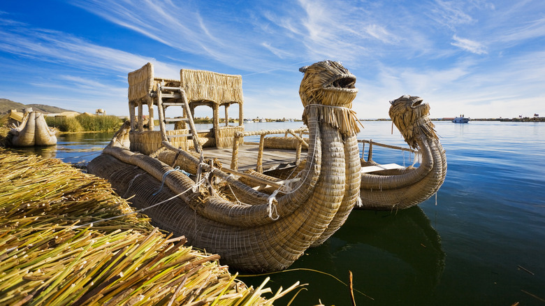 Reed boat on Lake Titicaca