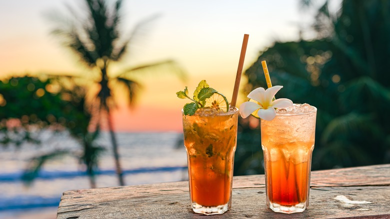 cocktails at the beach in Costa Rica