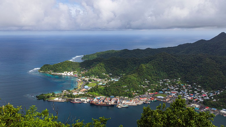 National Park of American Samoa coastline buildings