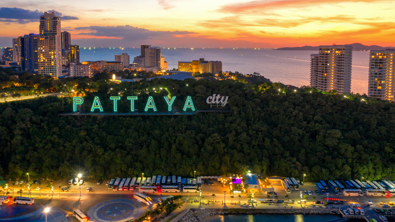 Pattaya board walk city sign